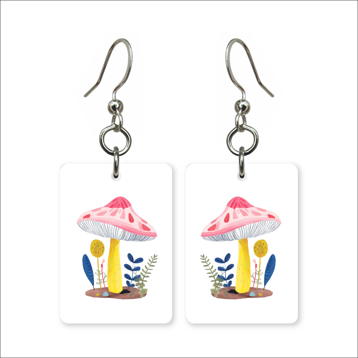 Pink Toadstool Earrings