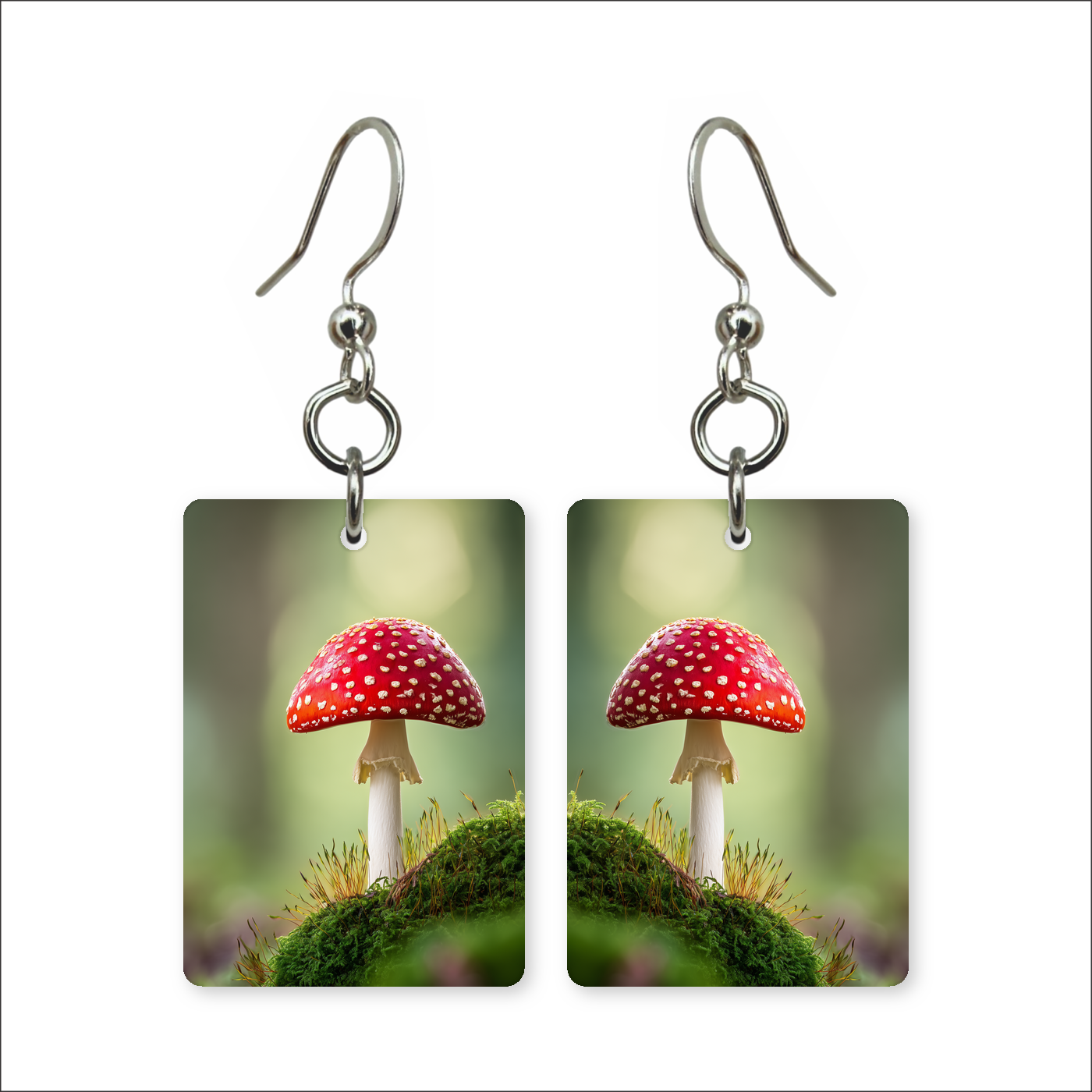 Mossy Red Cap Earrings