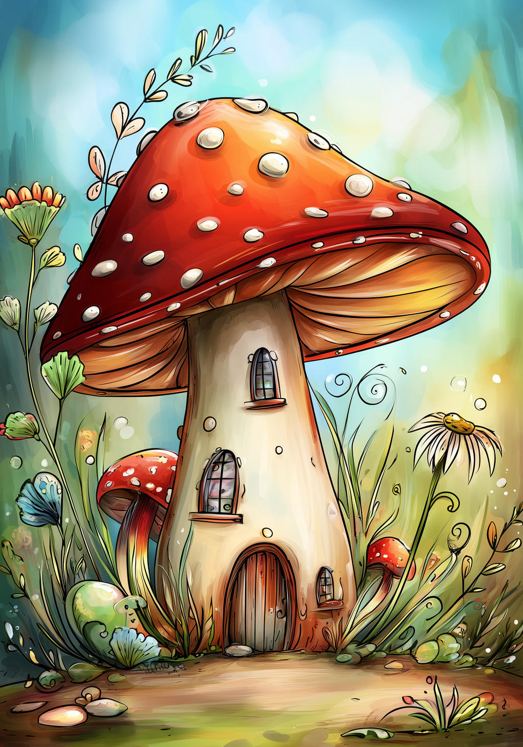 Mushroom Cottage Earrings