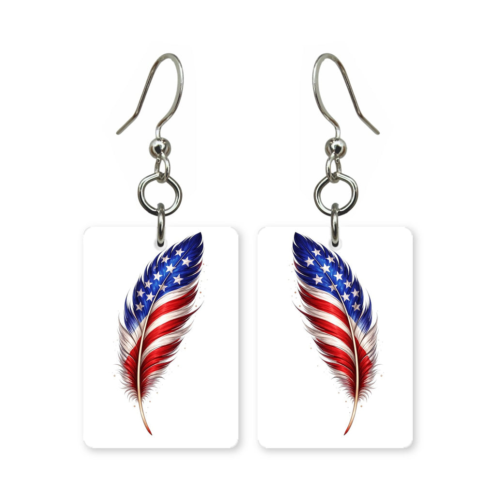 Flag Feather Earrings | FW121C