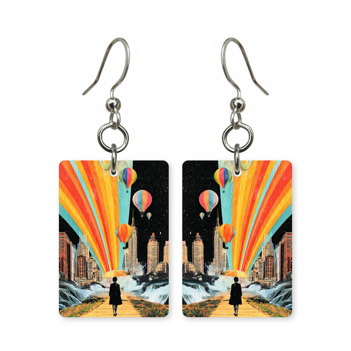 Rainbow Ray Balloons Earrings | FW122D
