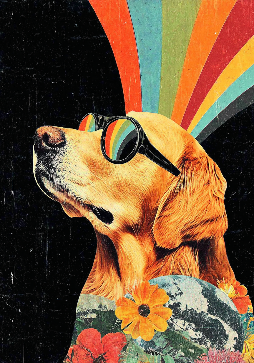 Rainbow Dog Earrings | FW122G