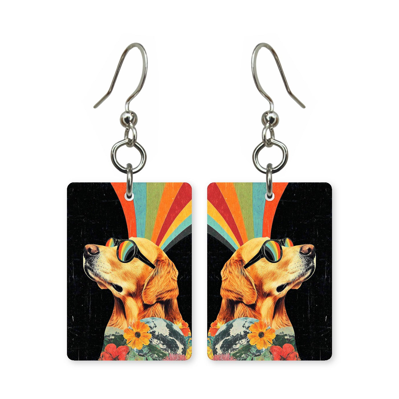 Rainbow Dog Earrings | FW122G