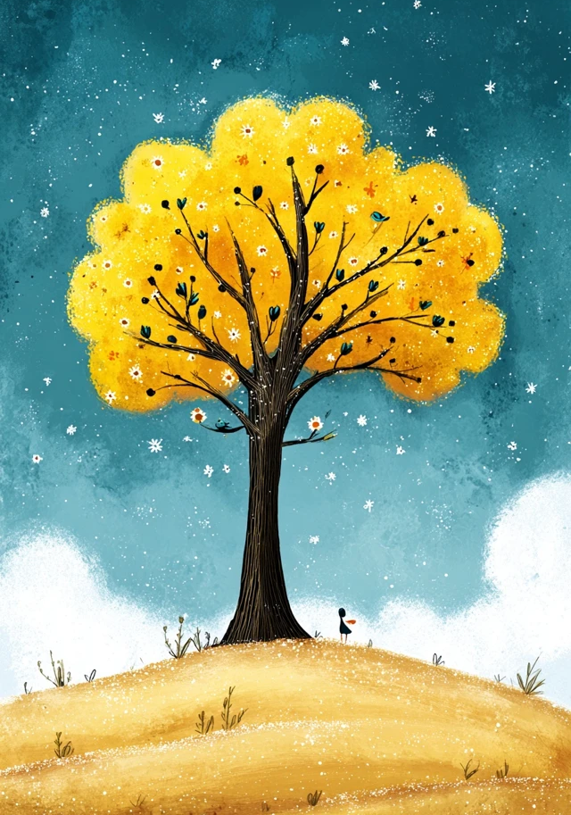 Golden Night Tree Earrings | FW123A