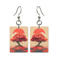 Crimson Sun Tree Earrings | FW123B