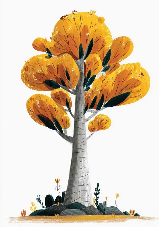 Golden Spire Tree Earrings | FW123E