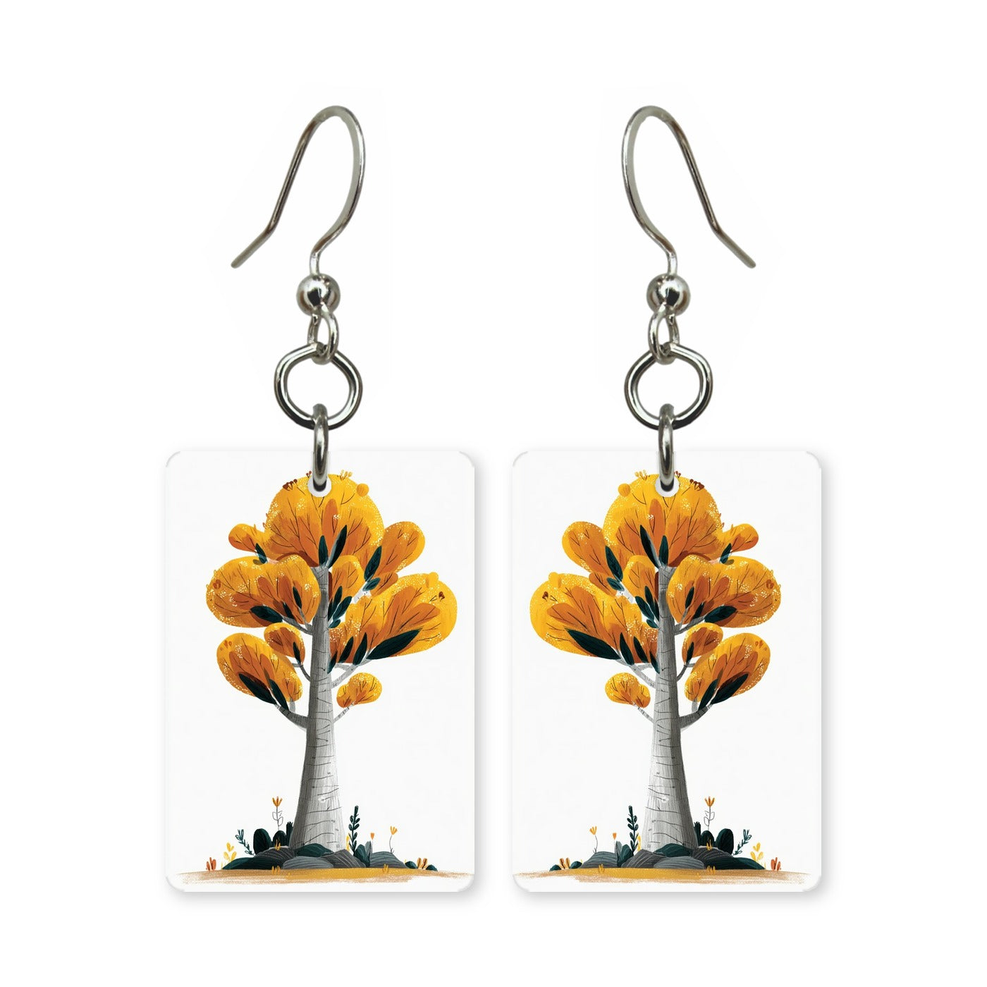 Golden Spire Tree Earrings | FW123E