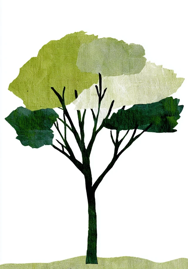 Simple Green Tree Earrings | FW123K