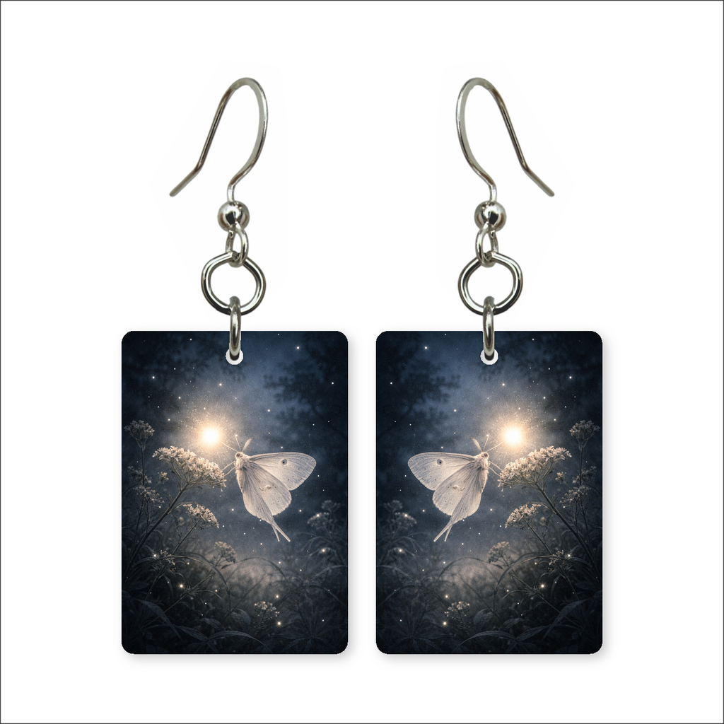 Moonlit Moth Earrings