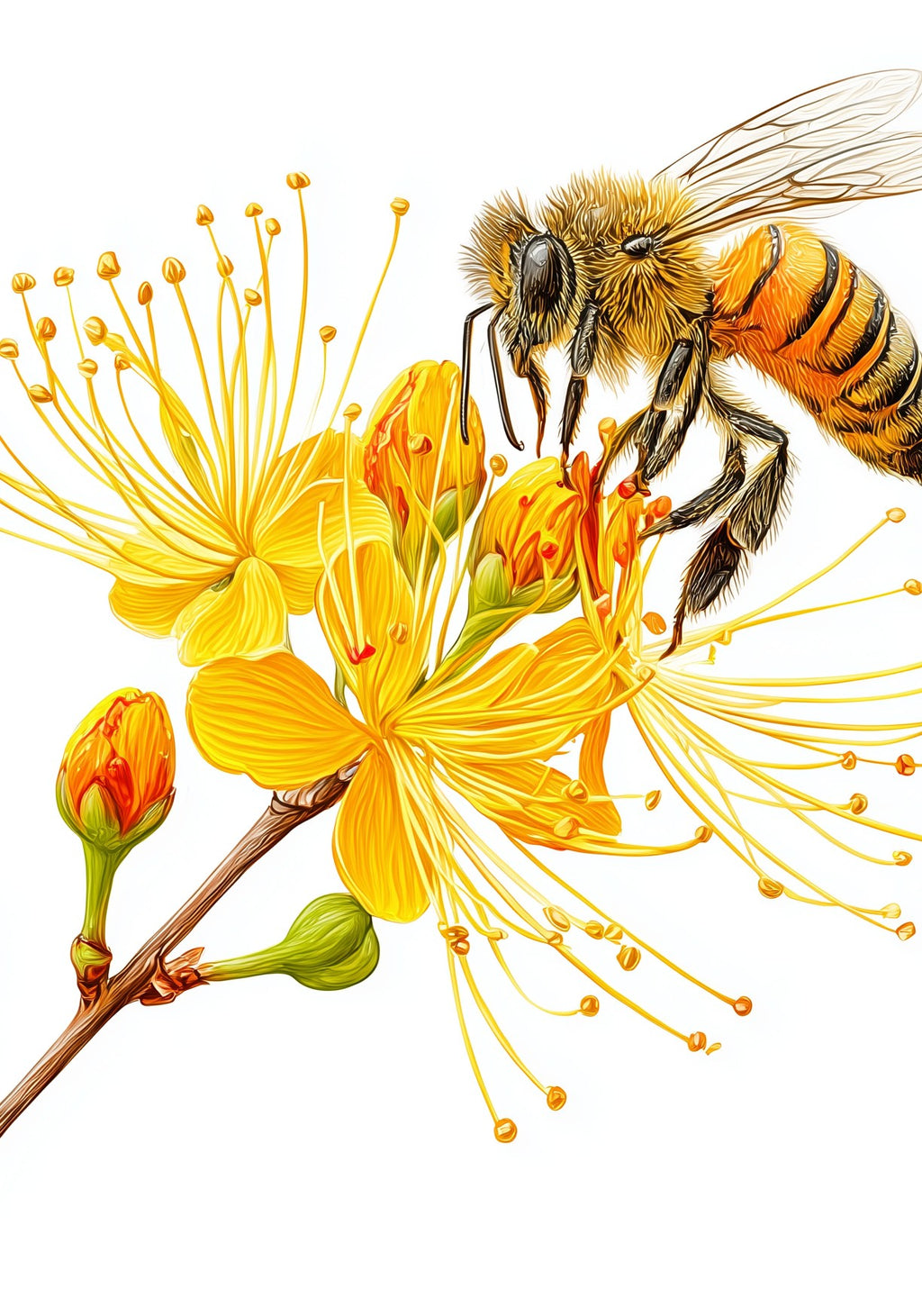 Golden Blossom Bee Earrings | FW128A