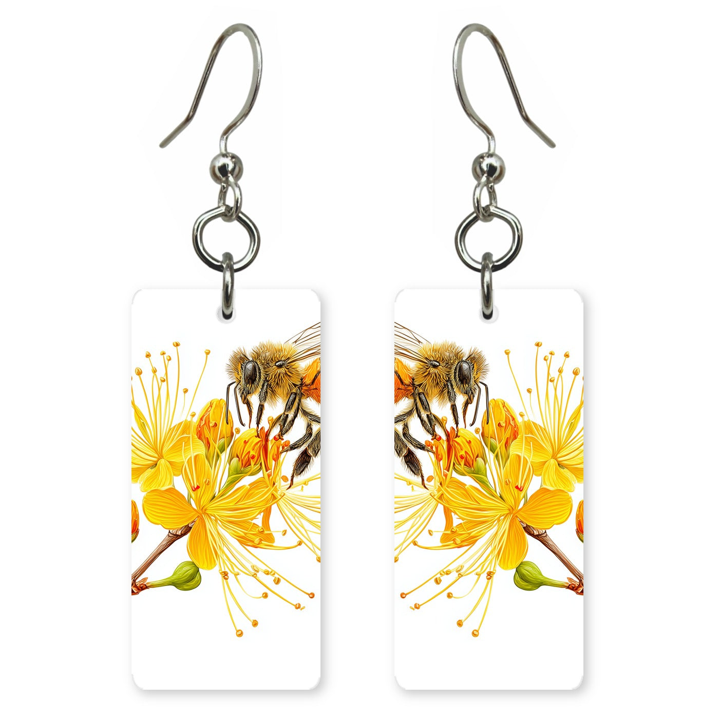 Golden Blossom Bee Earrings | FW128A