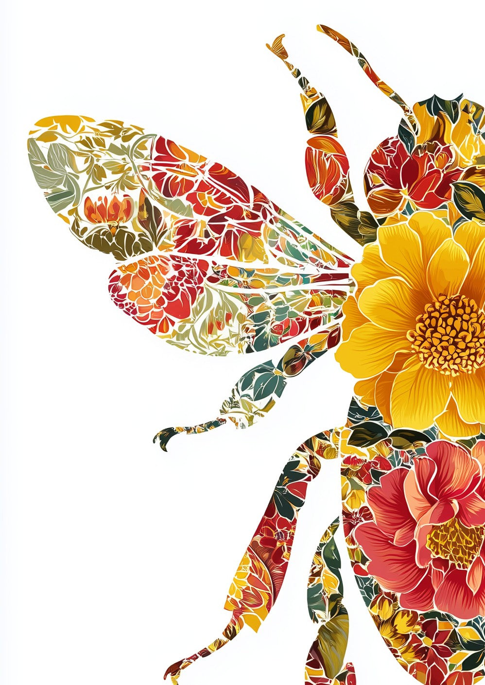 Floral Mosaic Bee Earrings | FW128C