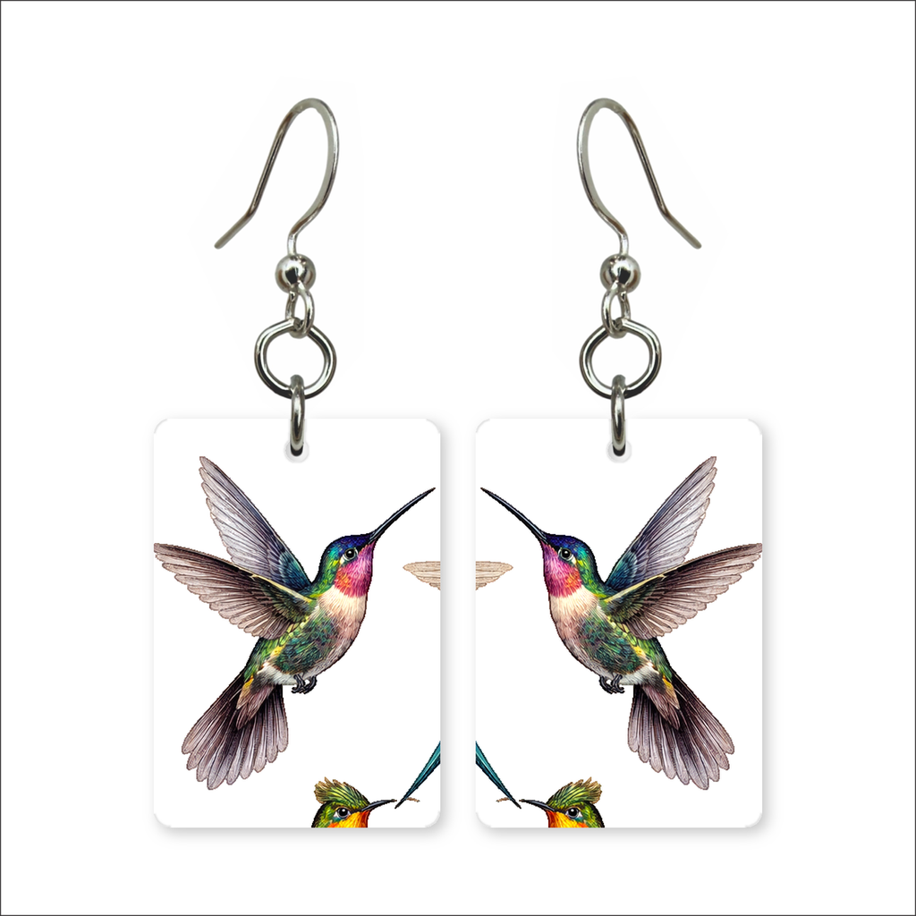 Amethyst Hummingbird Earrings