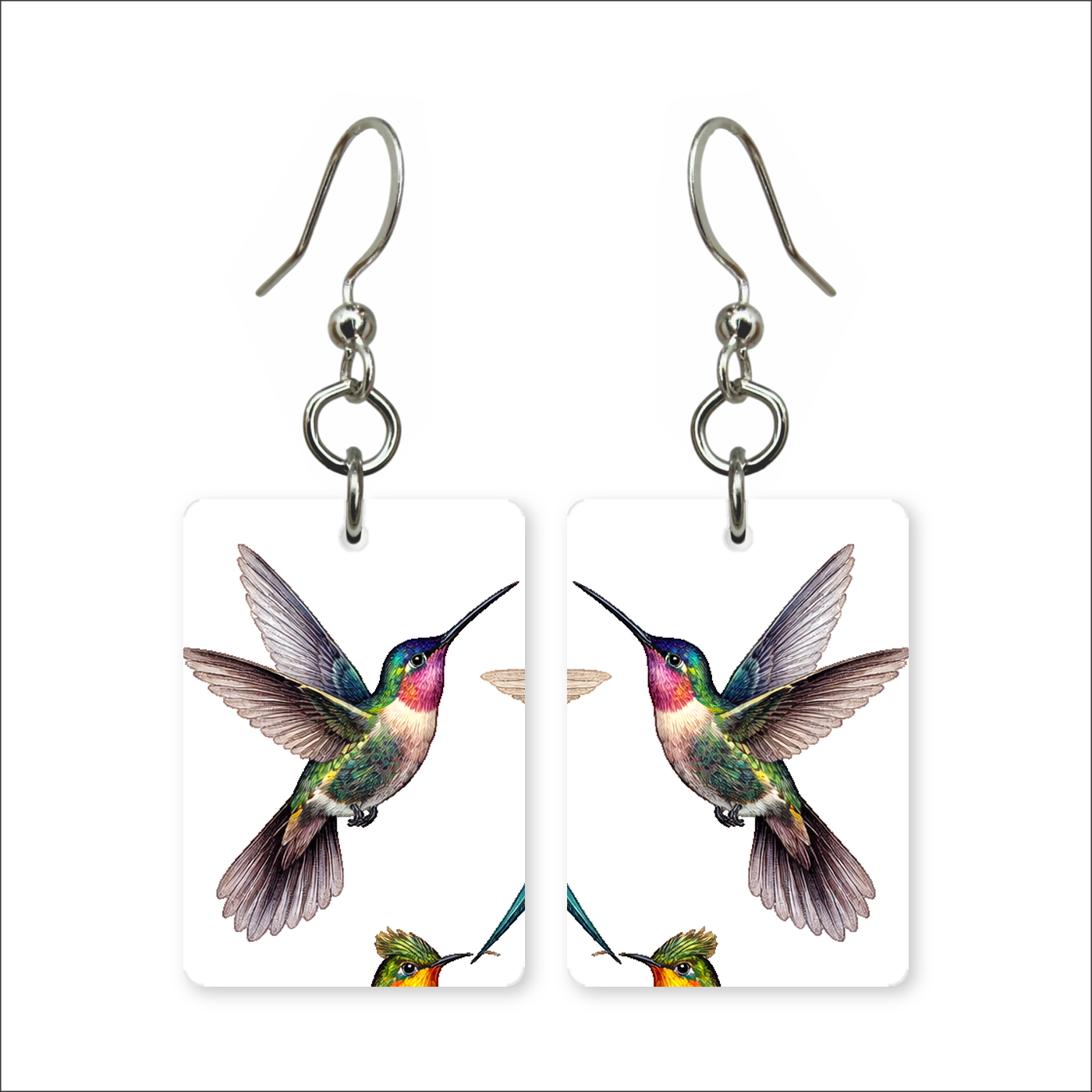 Amethyst Hummingbird Earrings