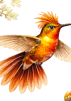 Fiery Hummingbird Earrings