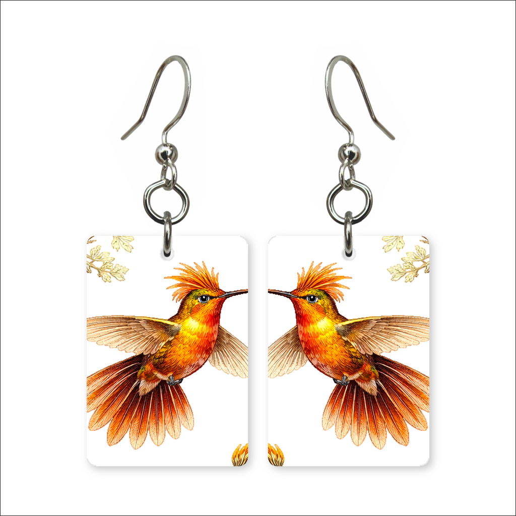 Fiery Hummingbird Earrings