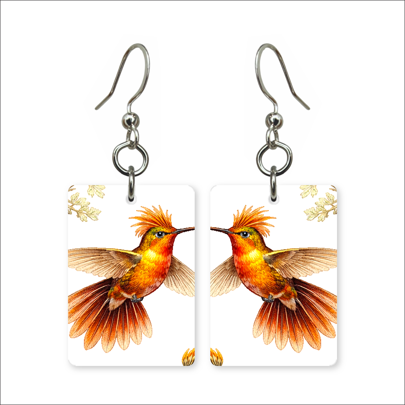 Fiery Hummingbird Earrings