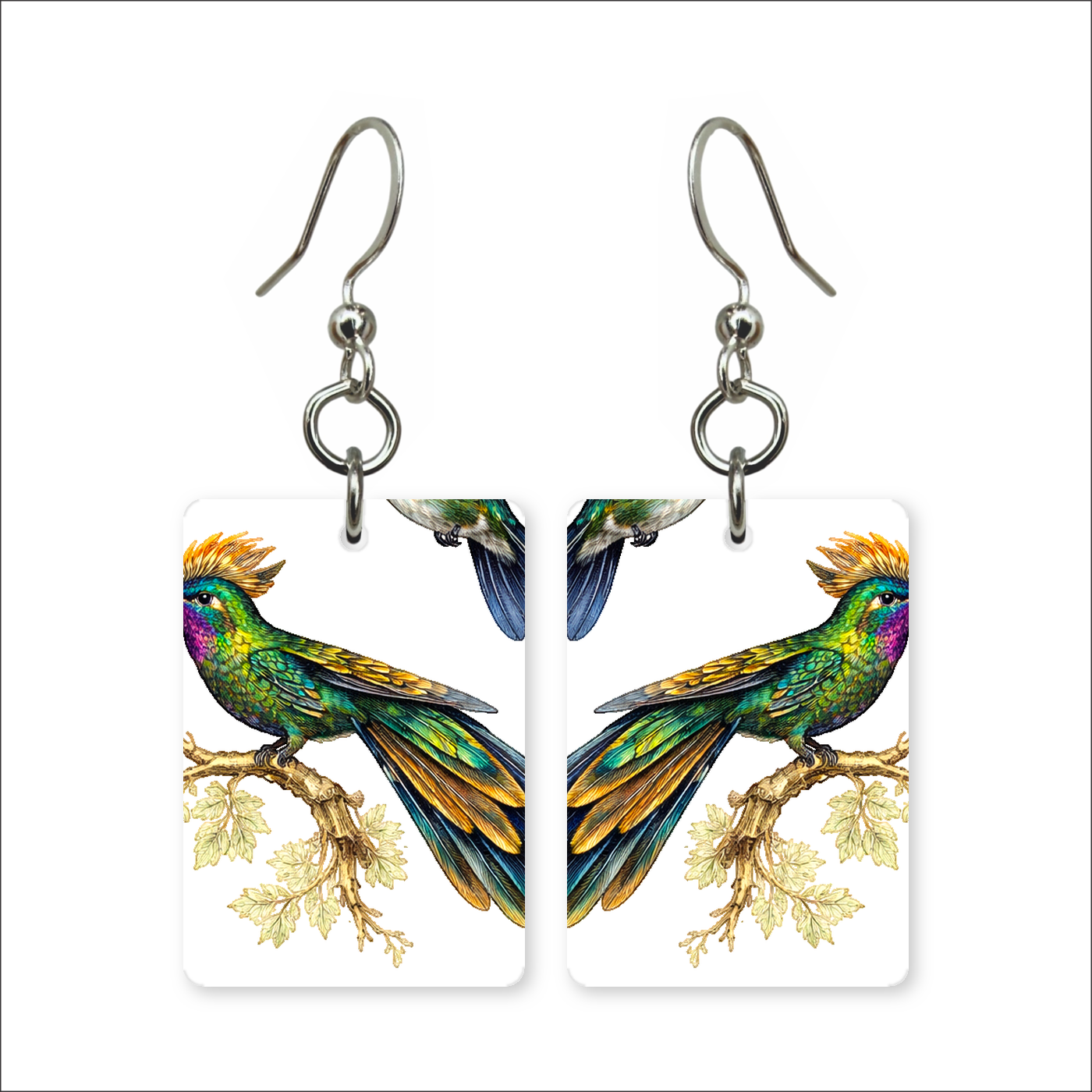 Emerald Hummingbird Earrings