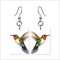 Ruby-Throat Hummingbird Earrings
