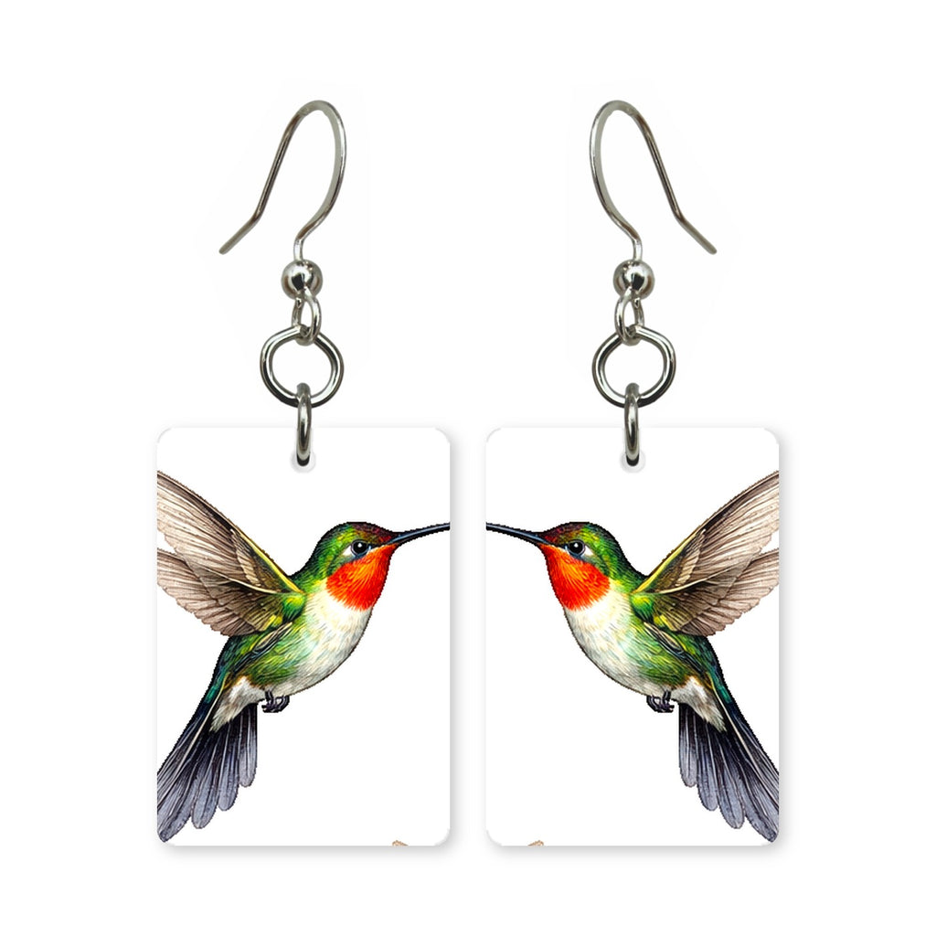 Ruby-Throat Hummingbird Earrings | FWP129H