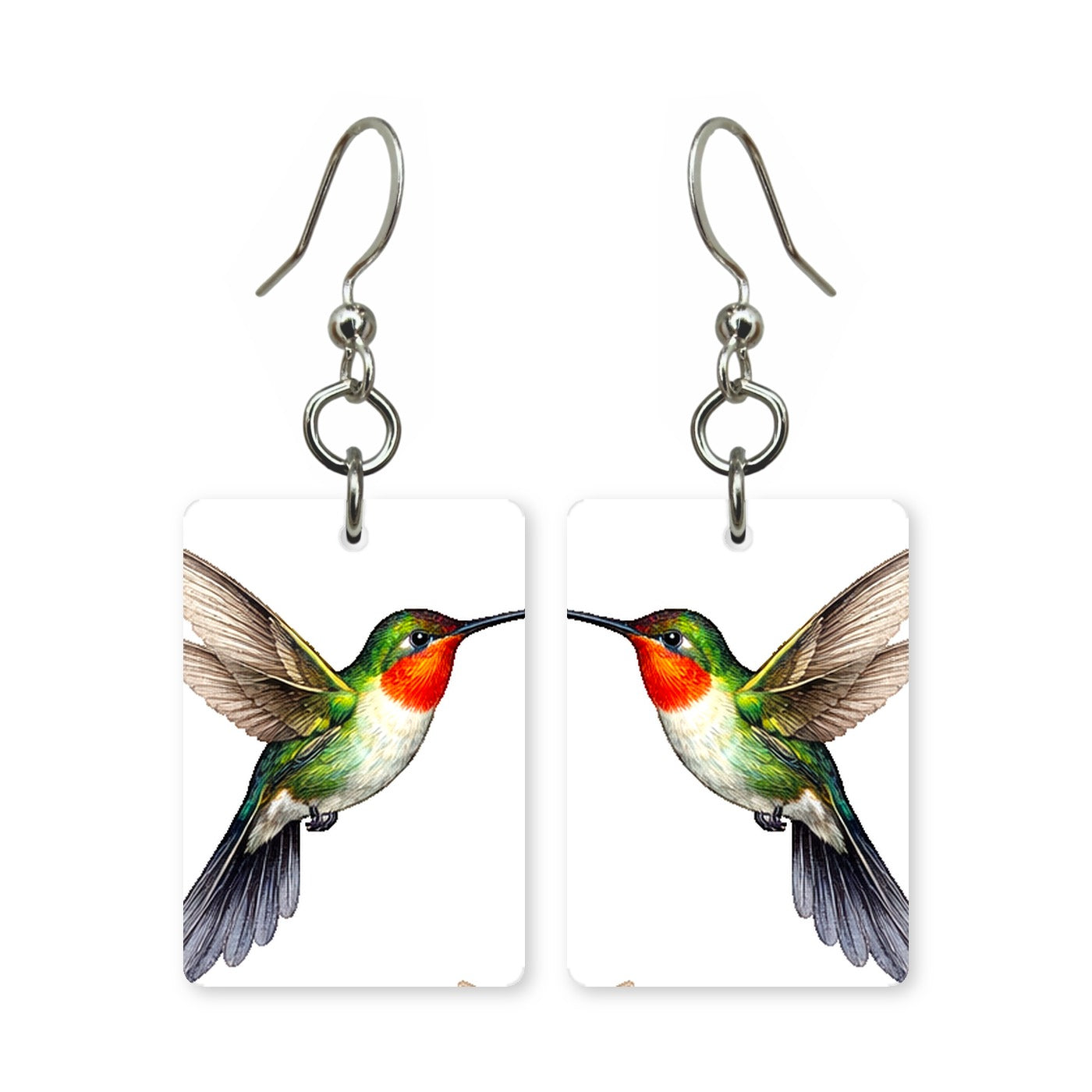 Ruby-Throat Hummingbird Earrings | FWP129H