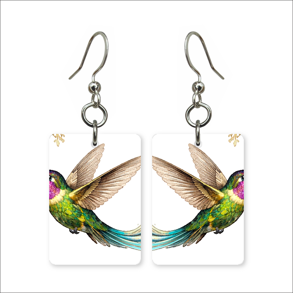 Violet Hummingbird Earrings