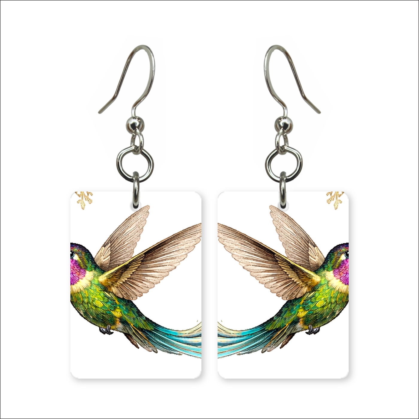 Violet Hummingbird Earrings