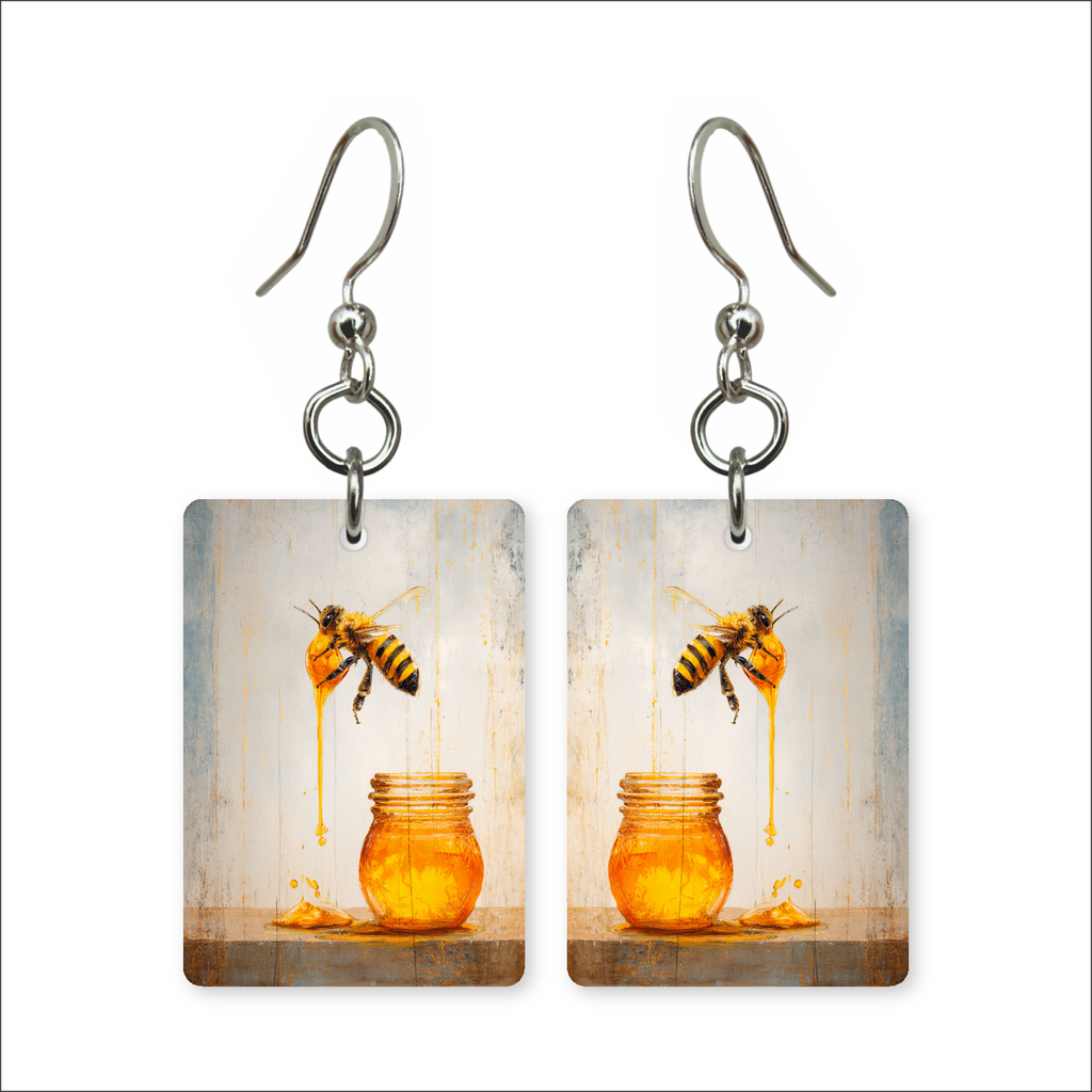 Honey Drip Bee Earrings