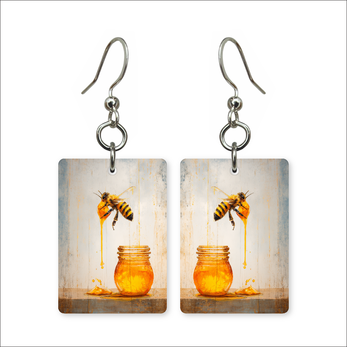 Honey Drip Bee Earrings