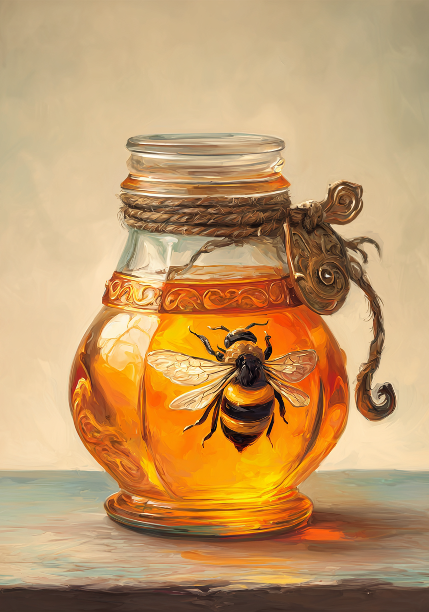 Bee in Amber Earrings
