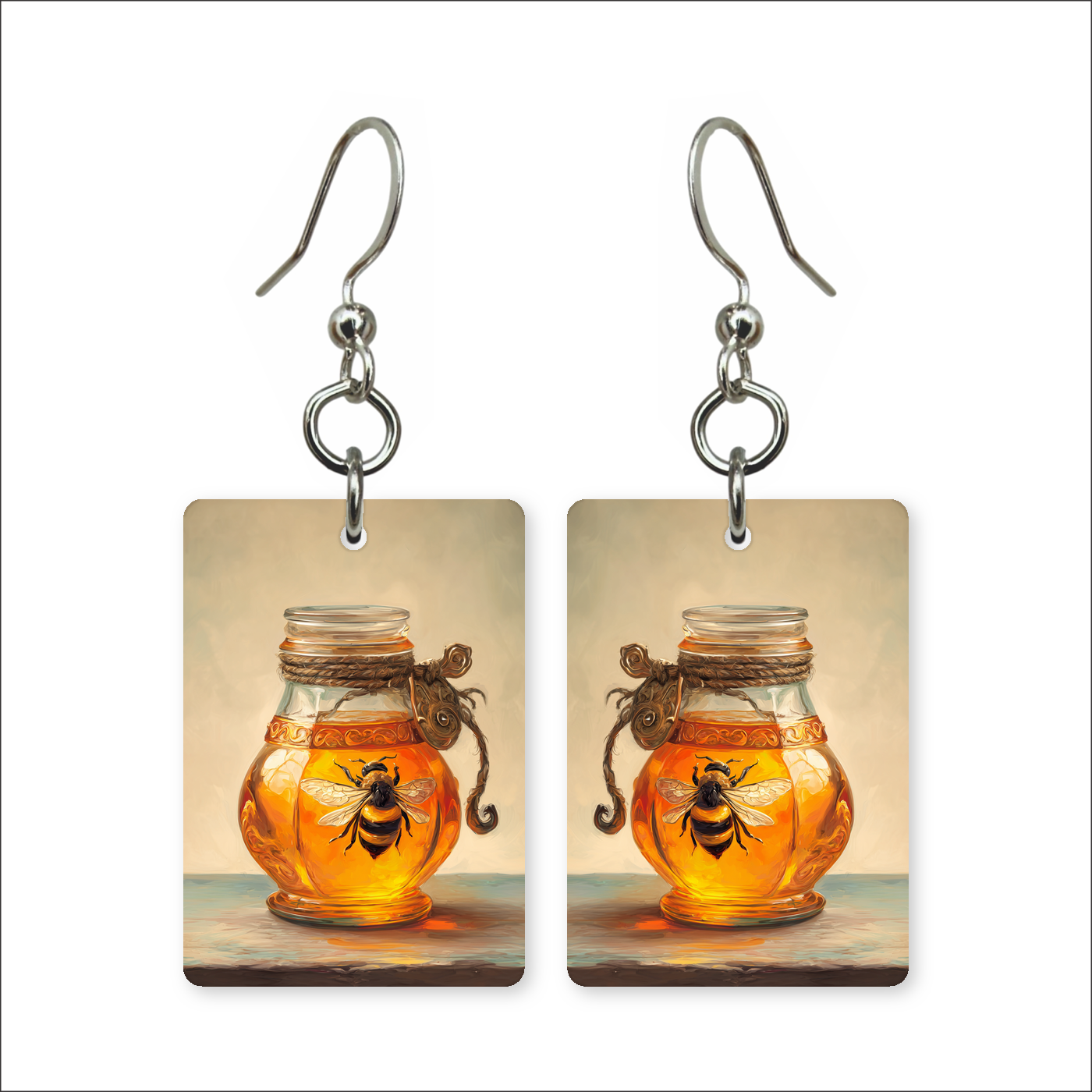 Bee in Amber Earrings