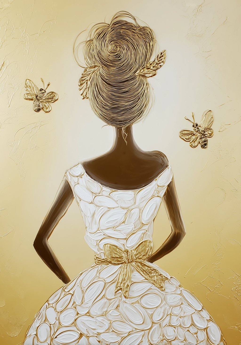 White Bee Gown Earrings | FW132E