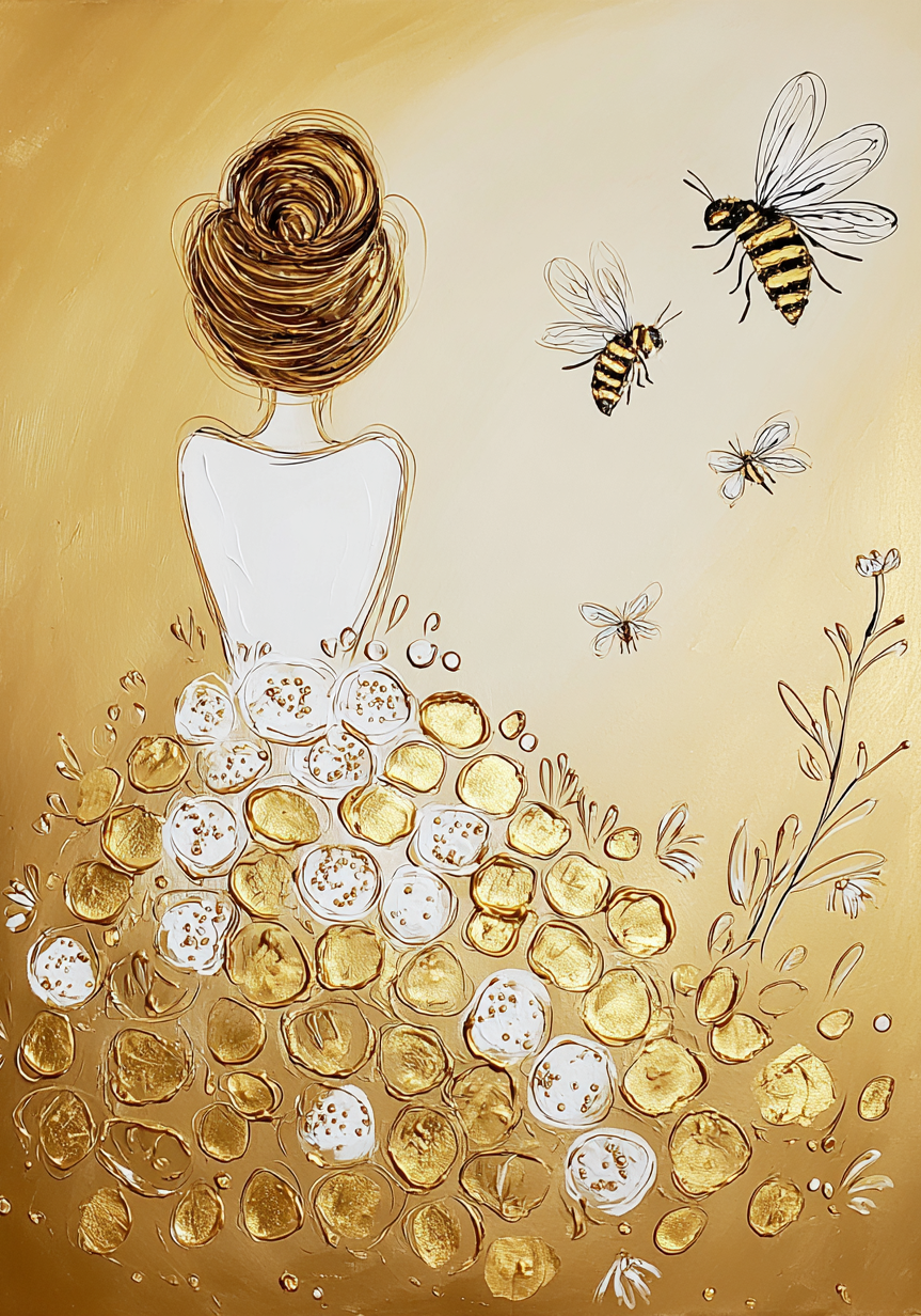 Golden Bee Gown Earrings | FW132G