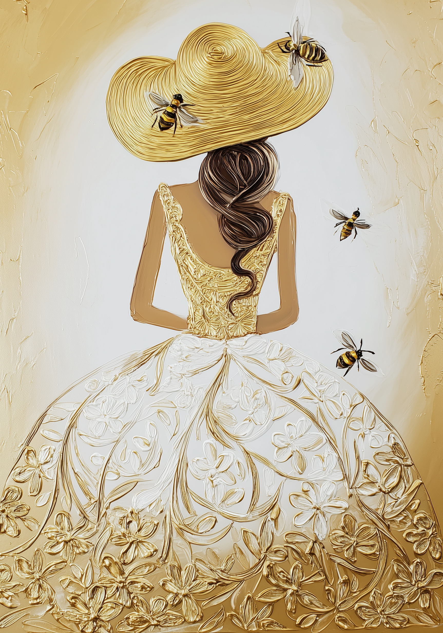 Straw Hat Gown Earrings | FW132H