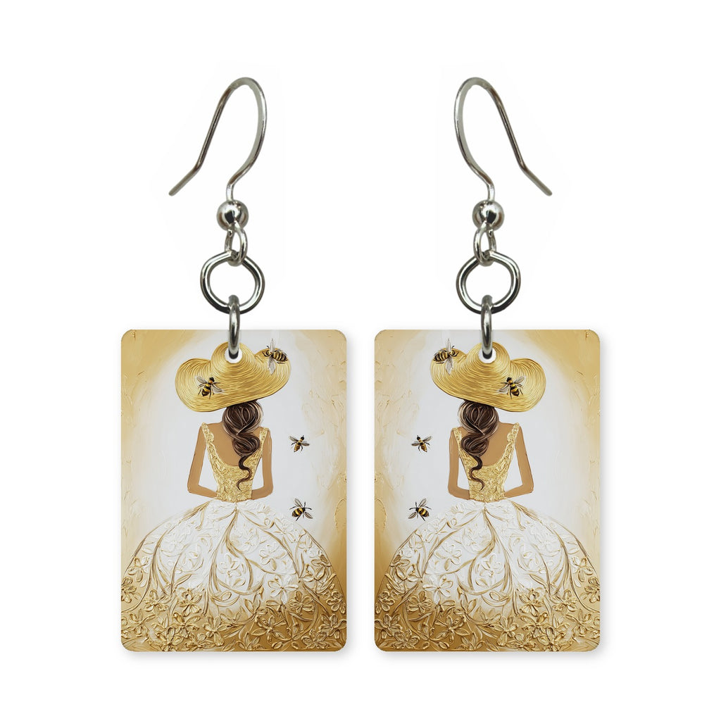 Straw Hat Gown Earrings | FW132H