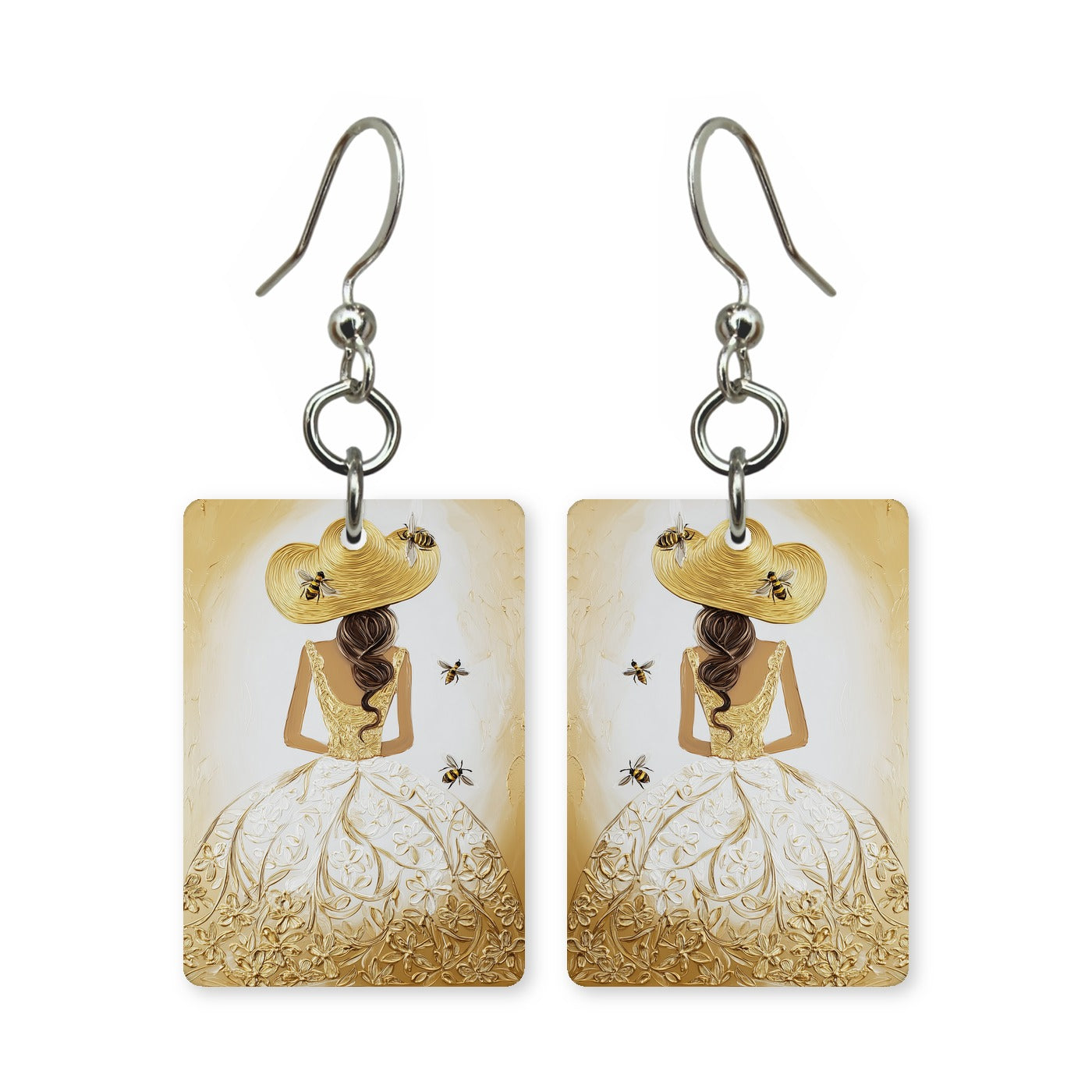 Straw Hat Gown Earrings | FW132H