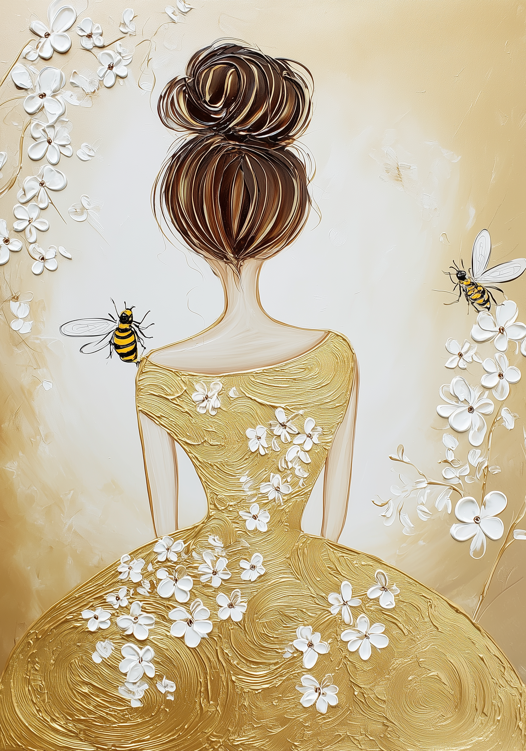 Floral Bee Gown Earrings | FW132J