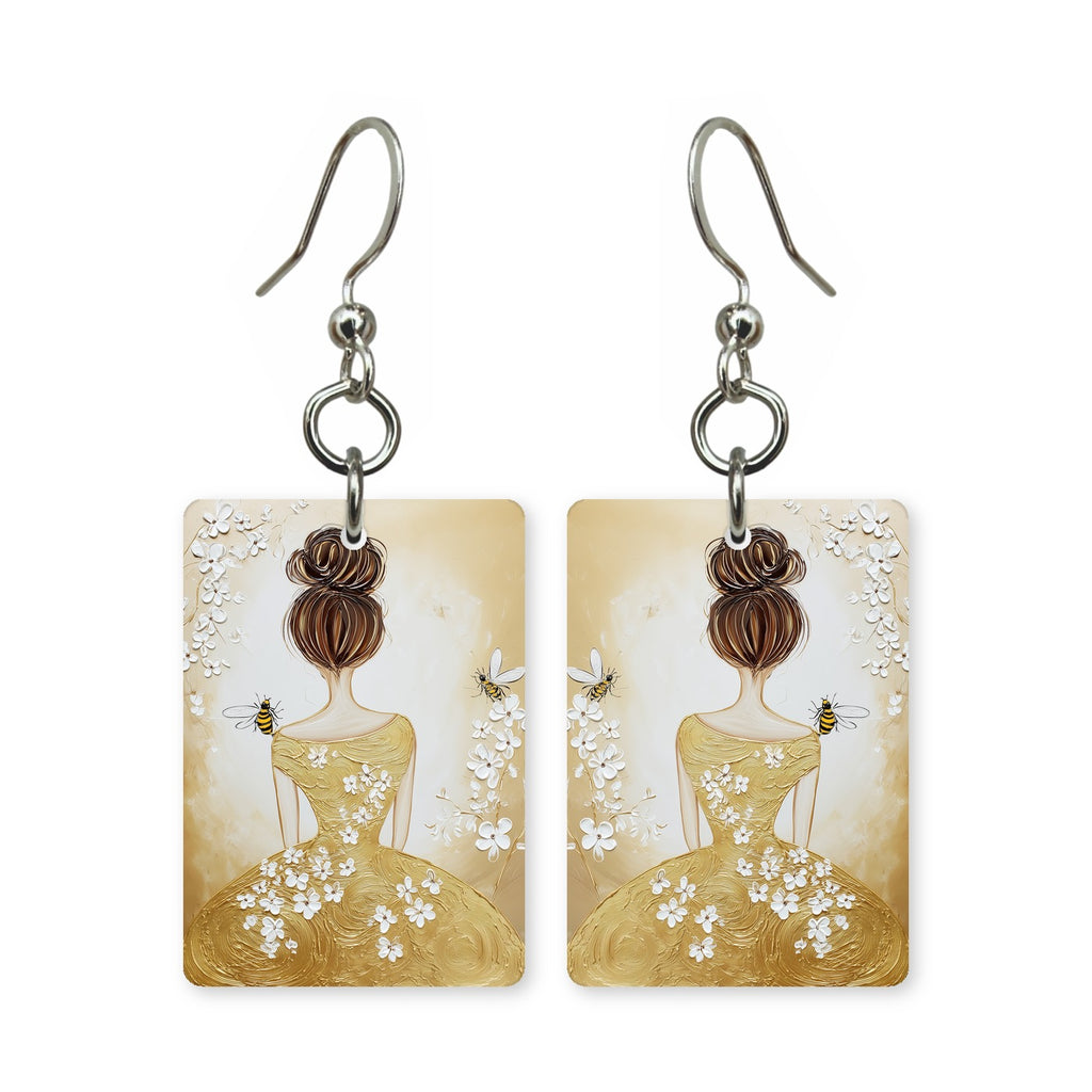 Floral Bee Gown Earrings | FW132J