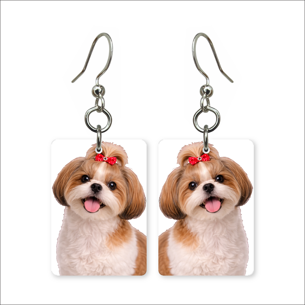 Shih Tzu Bow Earrings