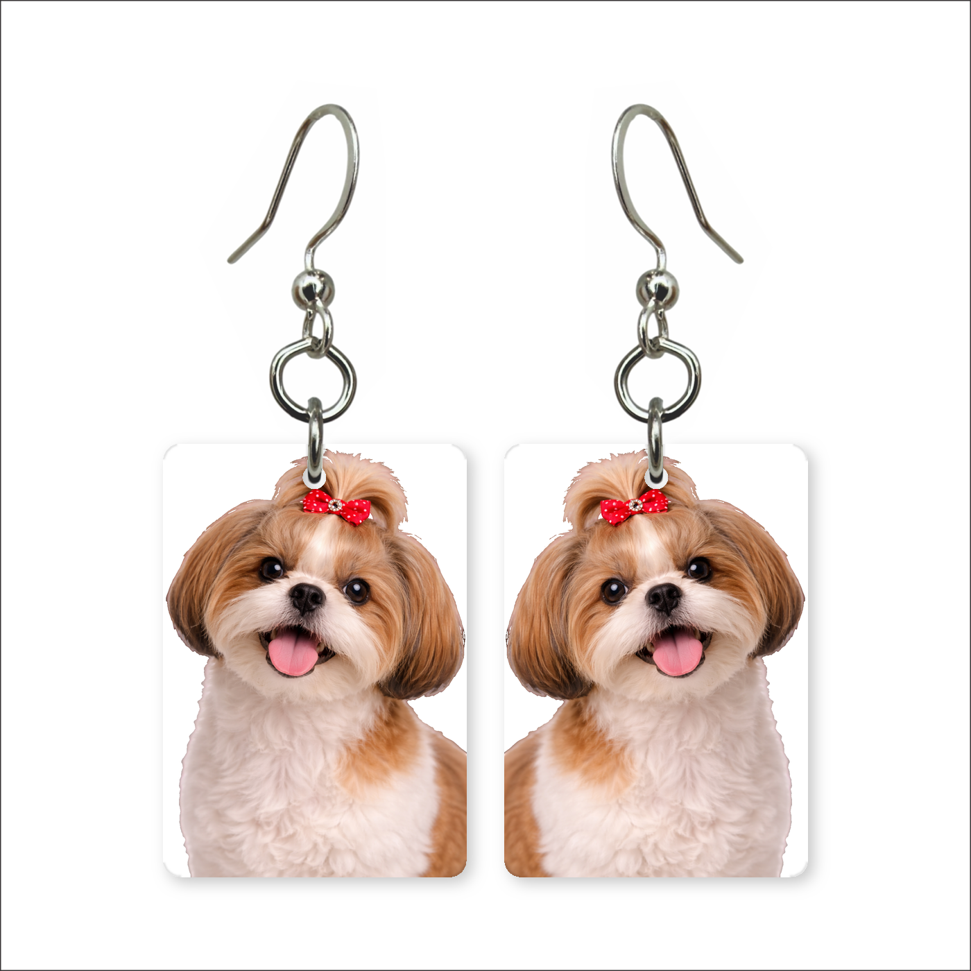 Shih Tzu Bow Earrings