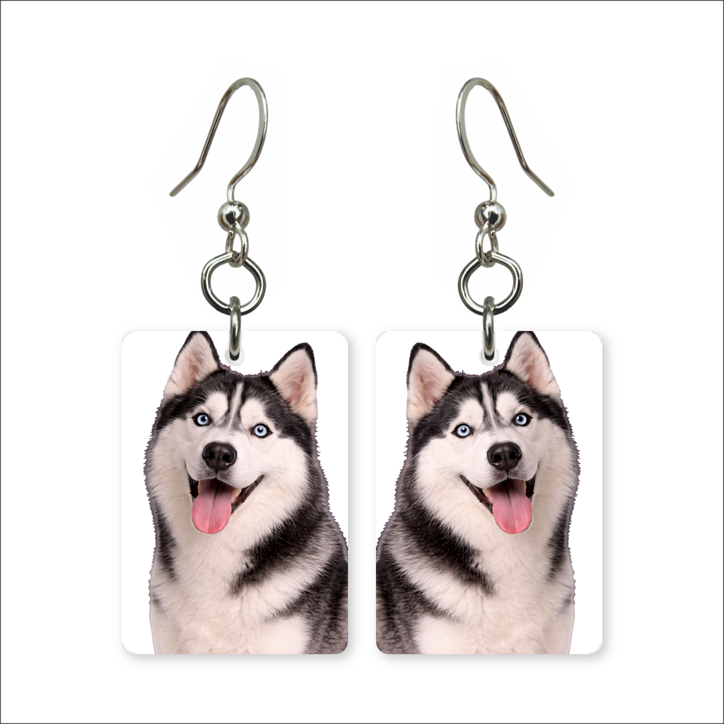 Blue-Eyed Husky Earrings