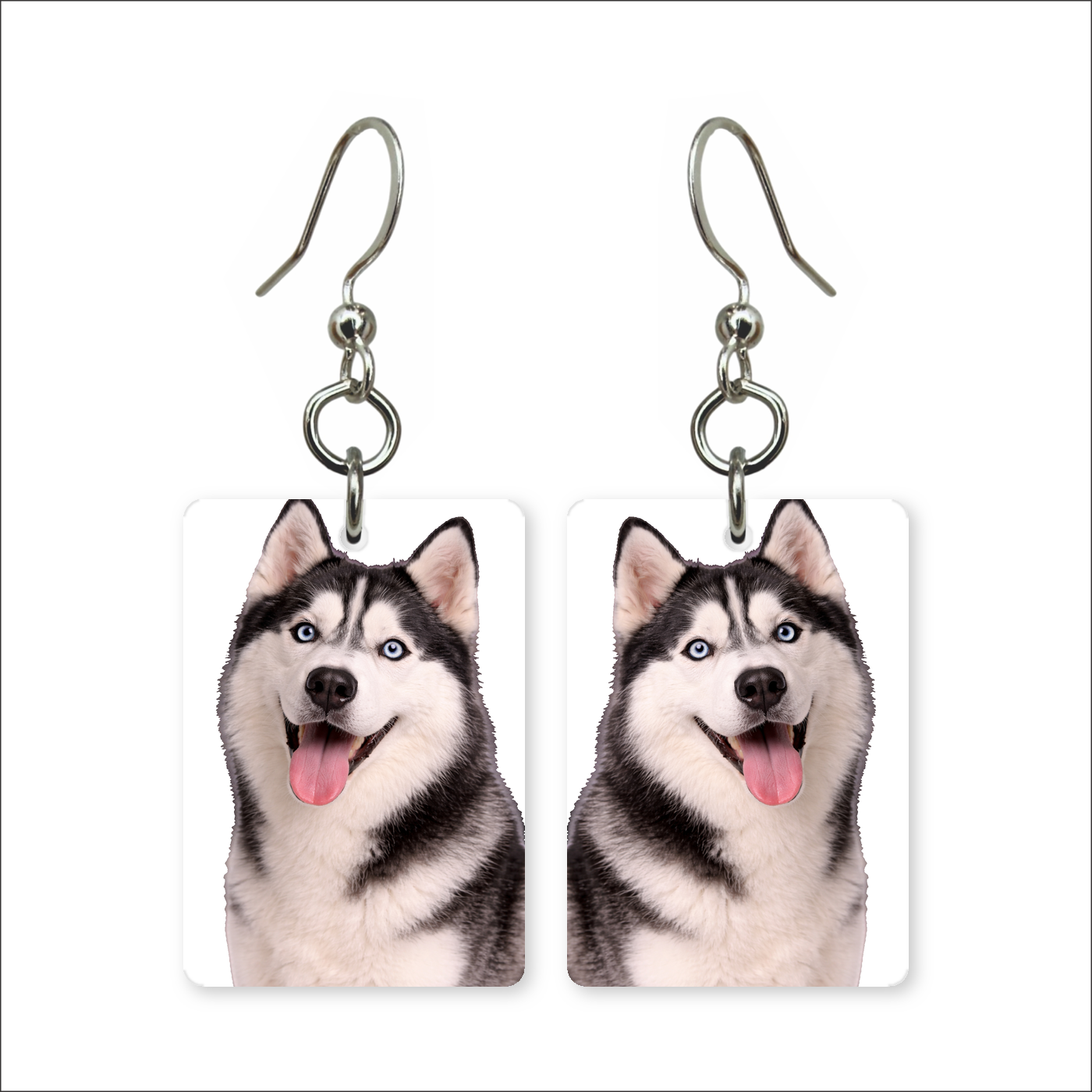 Blue-Eyed Husky Earrings
