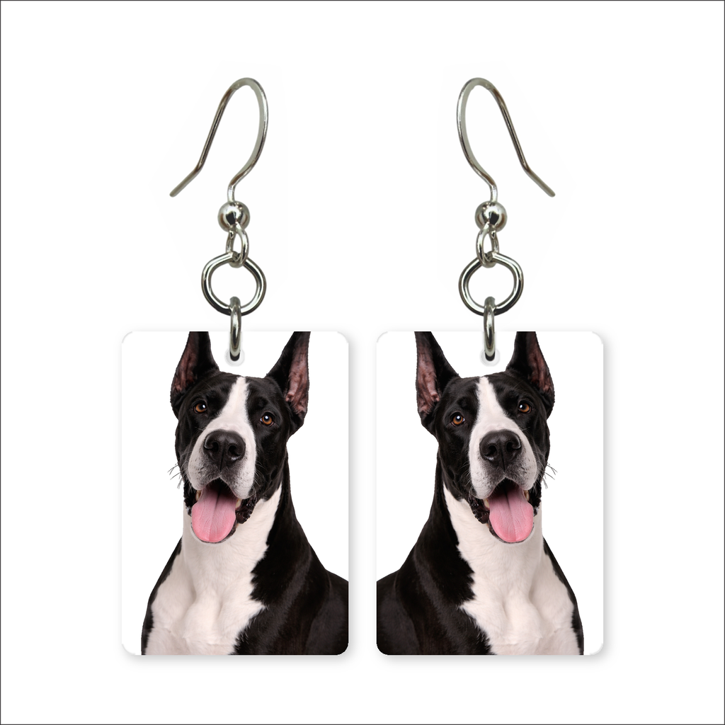 Black and White Shepherd Earrings