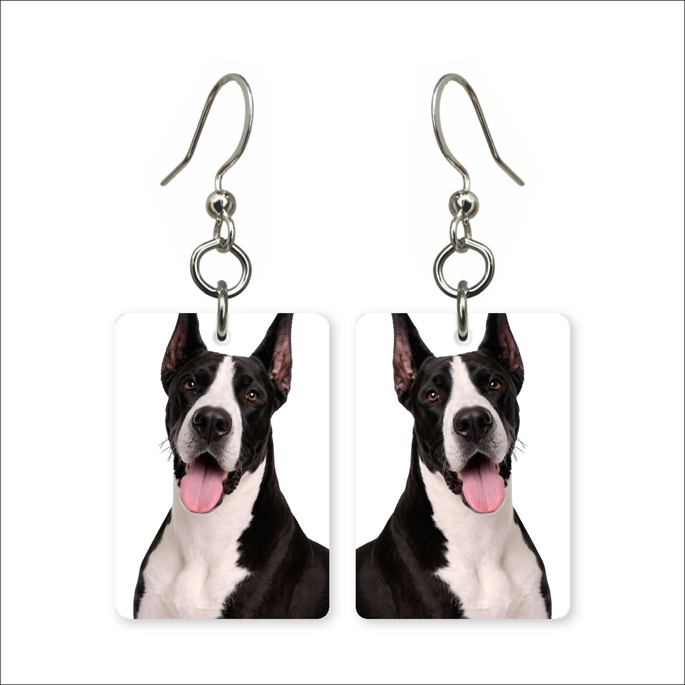 Black and White Shepherd Earrings