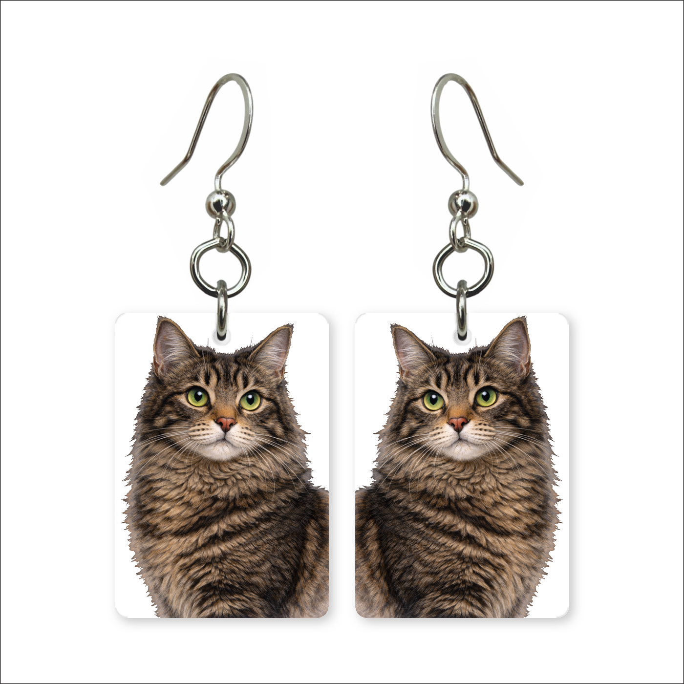 Brown Tabby Cat Earrings