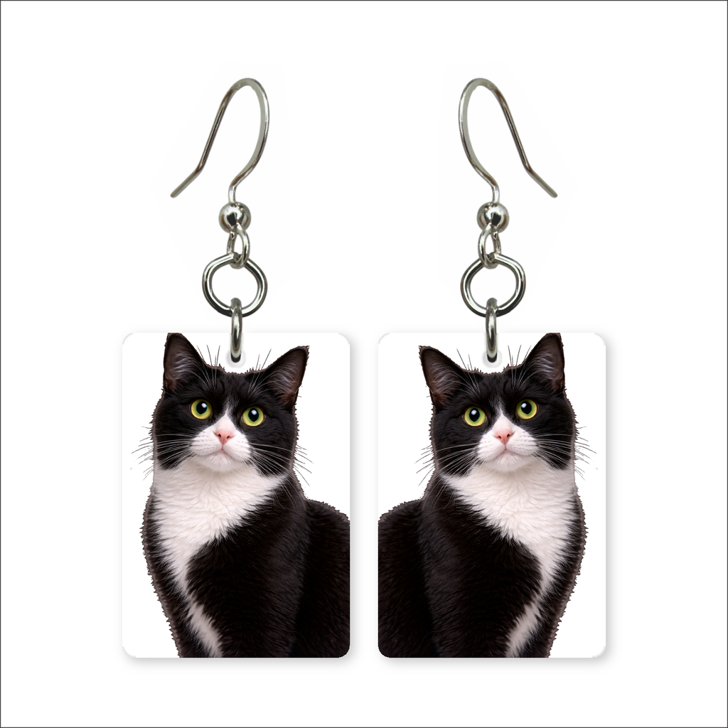 Tuxedo Cat Earrings