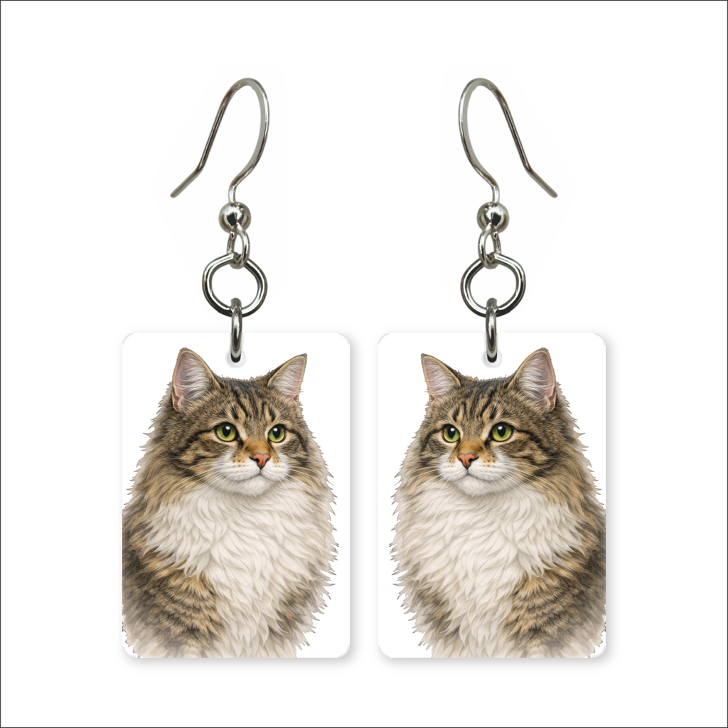 Longhair Tabby Earrings