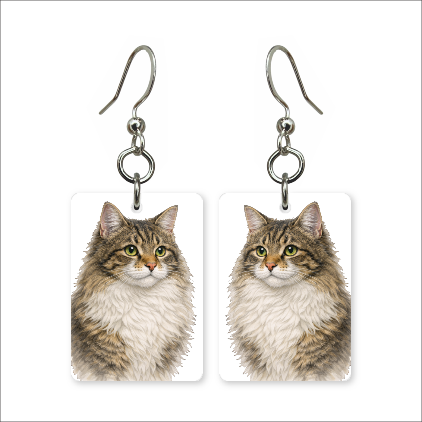 Longhair Tabby Earrings