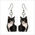 Black and White Cat Earrings