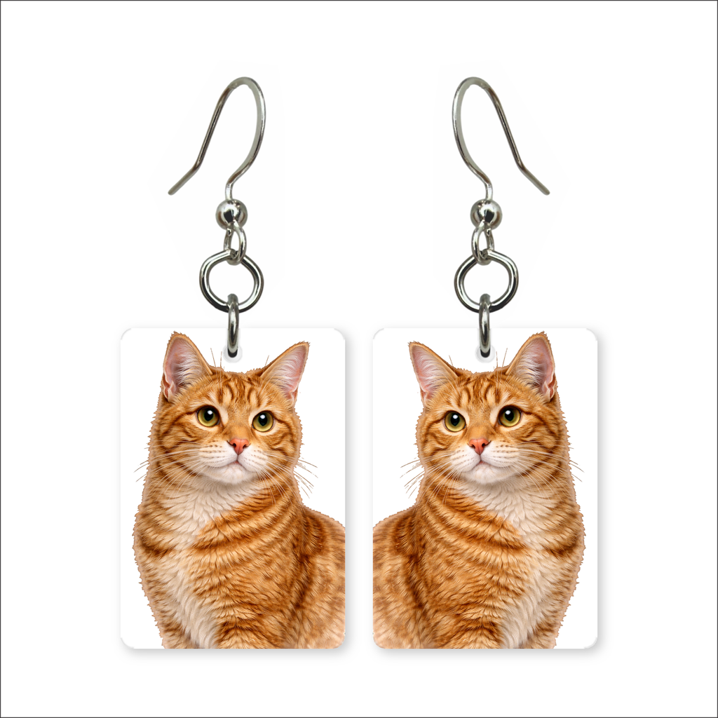 Orange Tabby Cat Earrings